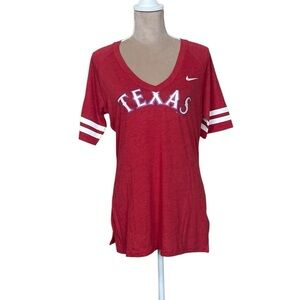 EUC Nike MLB Women’s Texas Rangers Fan Premium V-Neck Tee